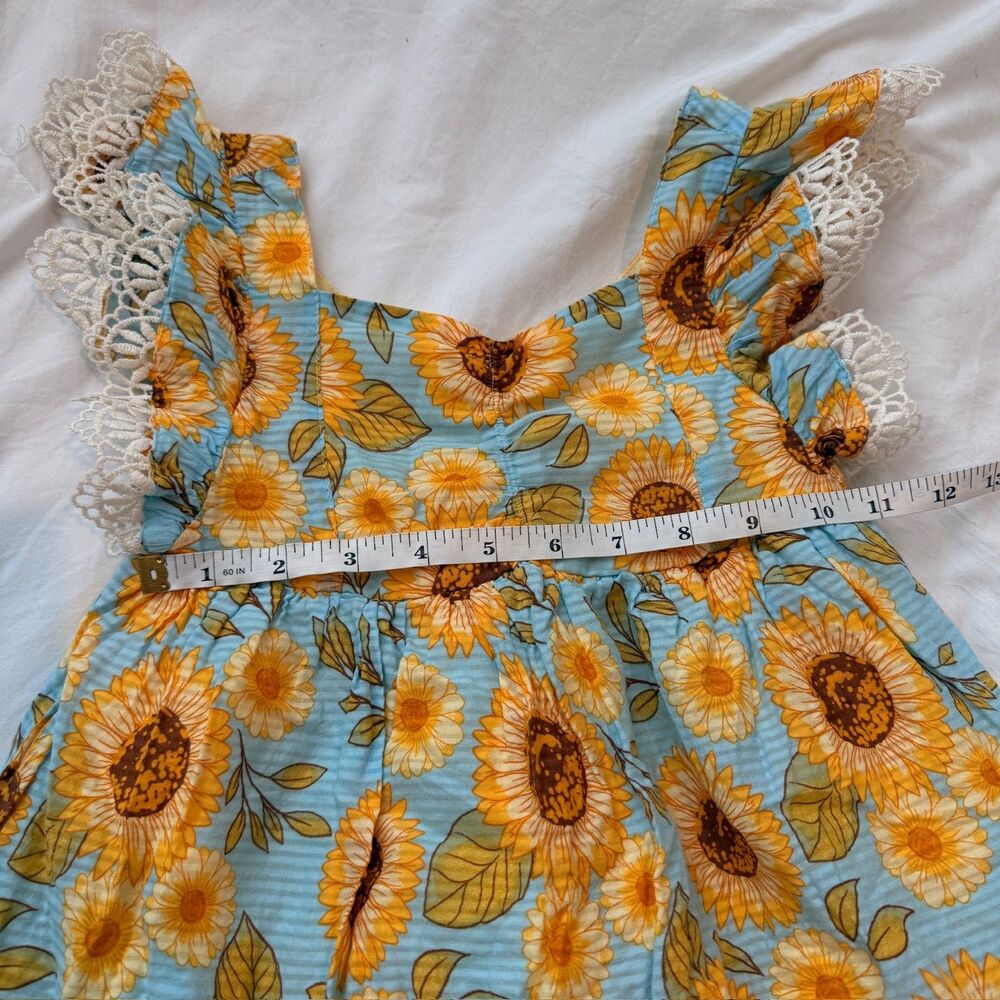 Cynthia Rowley Sunflower Print Dress with Lace Trim - Picture 5 of 7